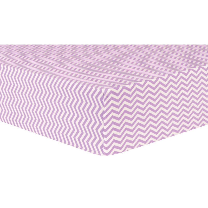 Lilac Chevron Deluxe Flannel Fitted Crib Sheet-CHEV-JadeMoghul Inc.