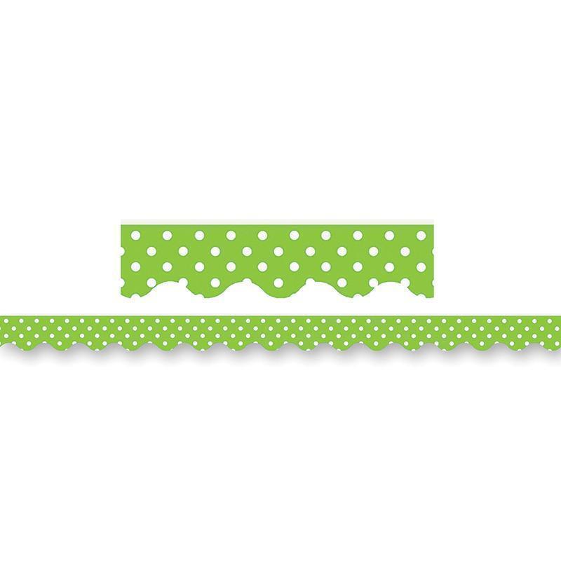 LIME MINI POLKA DOTS BORDER TRIM-Learning Materials-JadeMoghul Inc.