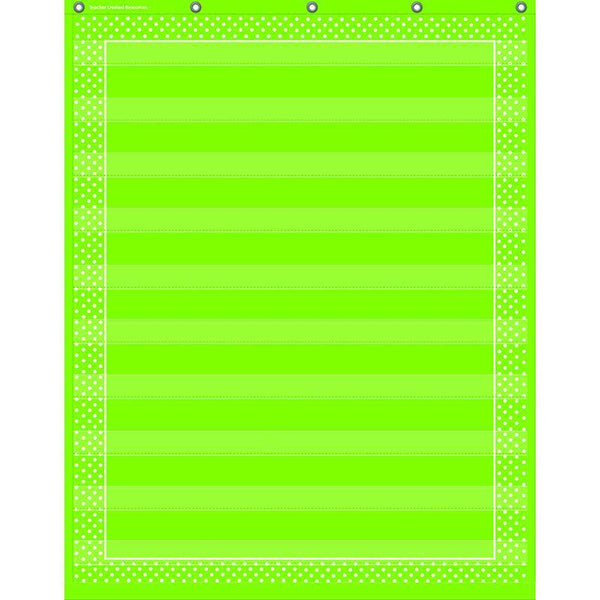 LIME POLKA DOTS 10 POCKET CHART-Learning Materials-JadeMoghul Inc.