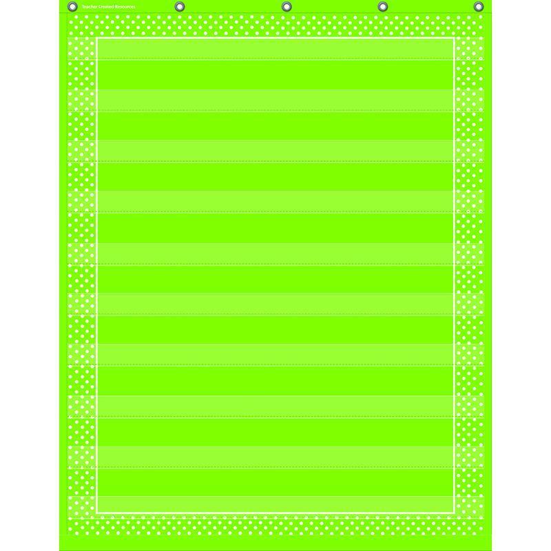 LIME POLKA DOTS 10 POCKET CHART-Learning Materials-JadeMoghul Inc.