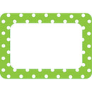 LIME POLKA DOTS 2 NAME TAGS LABELS-Learning Materials-JadeMoghul Inc.