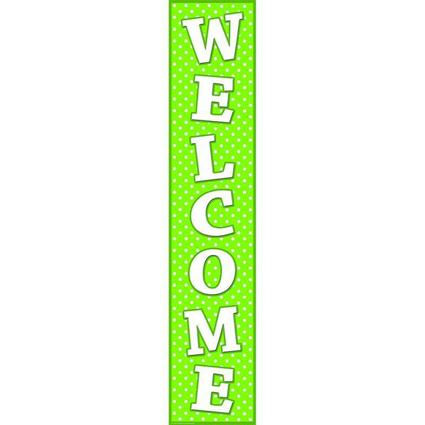 LIME POLKA DOTS WELCOME BANNER-Learning Materials-JadeMoghul Inc.
