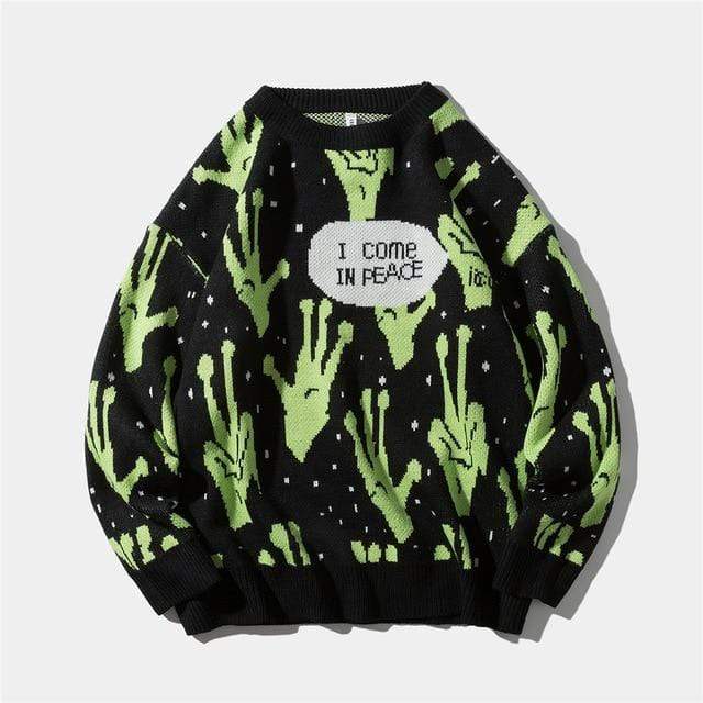 LINDSEY SEADER Sweater Men Jumpers Knitted Harajuku Alien Hip Hop Streetwear Men Knitwear Clothing Pullover Oversize Sweaters AExp