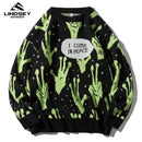 LINDSEY SEADER Sweater Men Jumpers Knitted Harajuku Alien Hip Hop Streetwear Men Knitwear Clothing Pullover Oversize Sweaters AExp