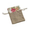 Linen Drawstring Bag With Floral Print Trim (Pack of 1)-Favor-JadeMoghul Inc.