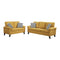 Linen Fabric 2 Pieces Sofa Set In Yellow-Sofas-Yellow-Polyfiber PlywoodSolid PinePlastic Leg-JadeMoghul Inc.