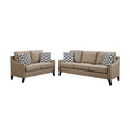 Linen Like Fabric 2 Pieces Sofa set In Light Brown-Sofas-Brown-Polyfiber PlywoodSolid PinePlastic-JadeMoghul Inc.