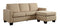Linen-Like Fabric Corner Sleeper Sofa With L-Shaped Design, Beige-Living Room Furniture-Beige-Linen Fabric and Wood-JadeMoghul Inc.