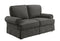 Linen-Like Fabric Love Seat With Rolled Arms, Gray-Living Room Furniture-Gray-Linen-like Fabric and Wood-JadeMoghul Inc.
