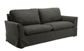 Linen-Like Fabric Sofa With Skirted Panel, Gray-Living Room Furniture-Gray-Linen-like Fabric and Wood-JadeMoghul Inc.