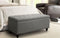Linen Upholstered Tufted Trunk with Lift Top Storage and Bun Style Wood Feet, Gray and Brown-Cabinet and Storage Chests-Gray and Brown-Wood and Linen-JadeMoghul Inc.
