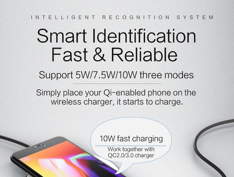 LINGCHEN Qi Wireless Charger For Samsung Galaxy S8 S9 Fast Wireless Charging For iPhone 8 9 X Wireless Charger For Mobile Phone-Wireless Charger-Black-JadeMoghul Inc.