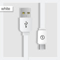 LINGCHEN USB C USB Type C Cable for Galaxy S9 S8 Note 8 Flat USB-C Type-C Charger Cable For Xiaomi 6 Mi5 Huawei P10 P9 Oneplus 3-White-25CM-JadeMoghul Inc.