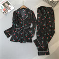 Lisacmvpnel Spring Printing Pattern Women Pajama Set Rayon Sleepwear Long Sleeve Trousers Two Paper Suit-2-M-JadeMoghul Inc.