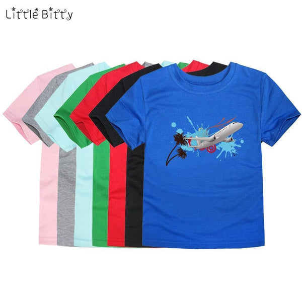 Little Bitty boys t-shirt for girls airplane kids t shirts baby boy t shirt children kids T shirt child boys t shirt kids tee-TTR1-3T-JadeMoghul Inc.