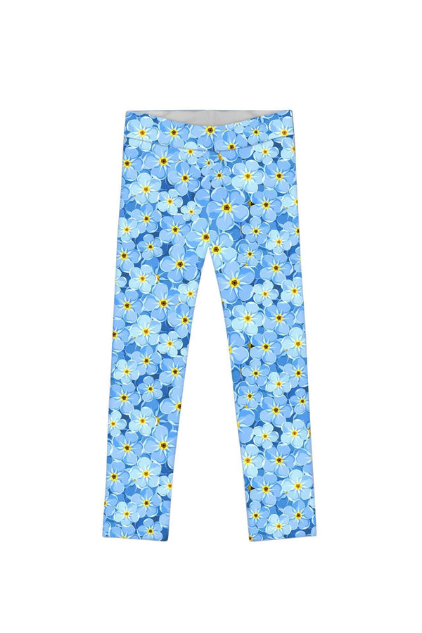 Little Forget-Me-Not Lucy Blue Floral Print Knit Legging - Girls-Forget-Me-Not-18M/2-Blue-JadeMoghul Inc.
