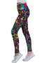 Little In a Joyful Mood Printed Performance Legging - Women-In a Joyful Mood-XS-Pink/Yellow/Black-JadeMoghul Inc.