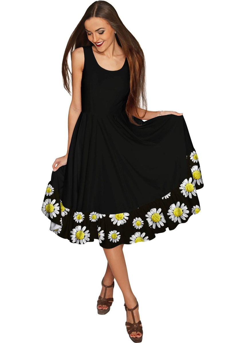 Little Oopsy Daisy Vizcaya Black Evening Midi Dress - Women-Oopsy Daisy-XS-Black/White-JadeMoghul Inc.