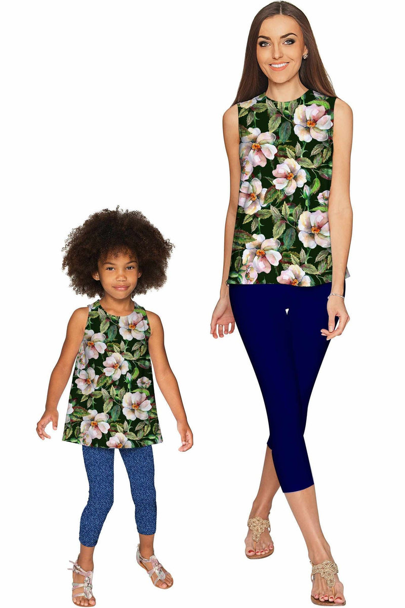 Little Queen of Flowers Emily Green Floral Party Top - Women-Queen of Flowers-XS-Green/White-JadeMoghul Inc.