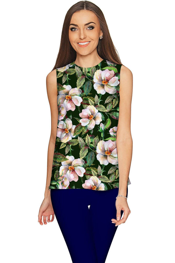 Little Queen of Flowers Emily Green Floral Party Top - Women-Queen of Flowers-XS-Green/White-JadeMoghul Inc.