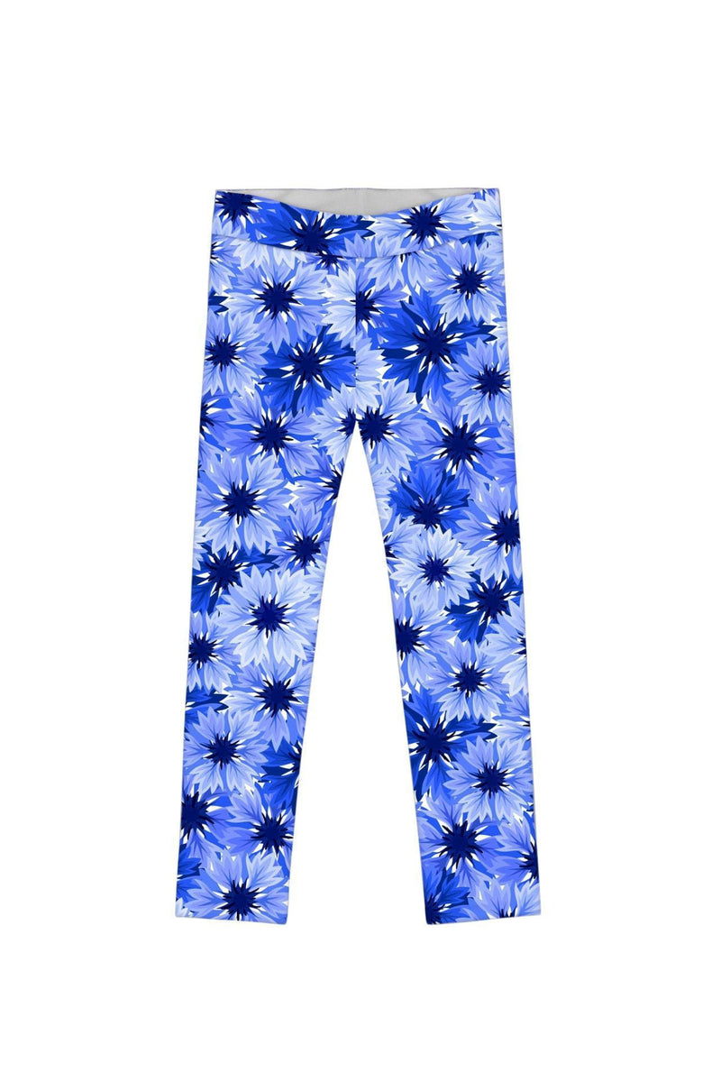 Little Wild Bloom Lucy Cute Blue Floral Print Leggings - Girls-Wild Bloom-18M/2-Blue-JadeMoghul Inc.
