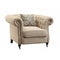 Living Room Chair, Beige-Dining Chairs-Beige-Wood and Fabric-JadeMoghul Inc.