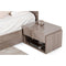 Living Room Furniture One Drawer and One Shelf Nightstand with Sleek Plank Shape Pull, Beige and Brown Benzara