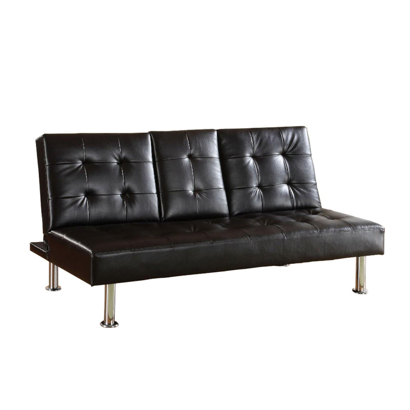 Living Room Furniture Orinda Contemporary Leatherette Futon Sofa Benzara