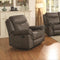 Living Room Furniture Padded Plush Leatherette Glider Recliner In Contemporary Style, Brown Benzara