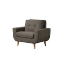 Living Room Furniture Polyester Upholstered Chair With Tufted Seat And Back, Gray Benzara