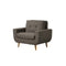 Living Room Furniture Polyester Upholstered Chair With Tufted Seat And Back, Gray Benzara