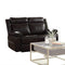Living Room Furniture Polyurethane Upholstered  Recliner Loveseat, Black Benzara
