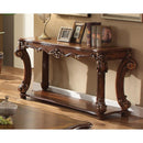 Living Room Furniture Rectangular Sofa Table With Scrolled Leg And Bottom Shelf, Cherry Brown Benzara