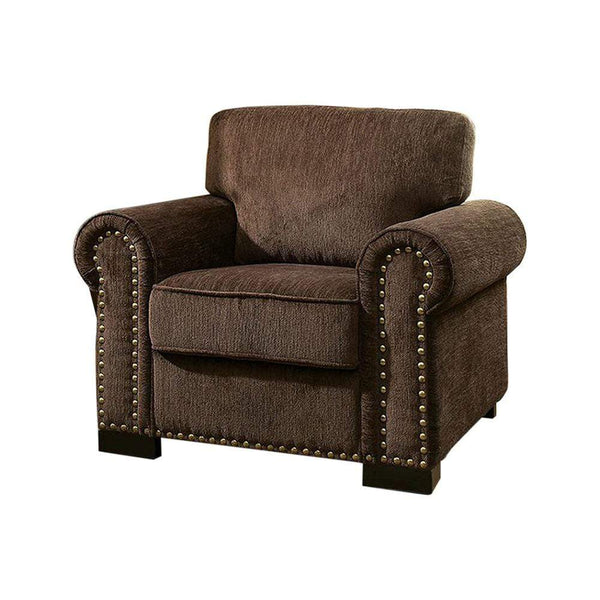Living Room Furniture Sets Rydel Transitional Single Chair, Brown Benzara