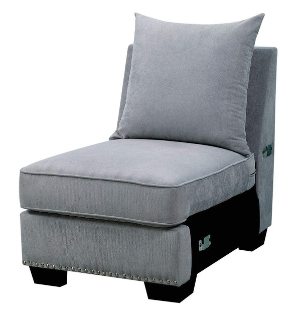 Living Room Furniture Sets Skyler II Traditional Armless Chair, Gray Finish Benzara