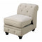 Living Room Furniture Sets Stanford II Sofa Chair, Ivory Fabric Benzara