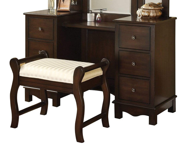 Living Room Furniture Sets Sturdy Vanity Desk & Stool, Brown Benzara