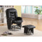 Living Room Furniture Sets Stylishly Sophisticated Glider Chair With Ottoman, Black Benzara