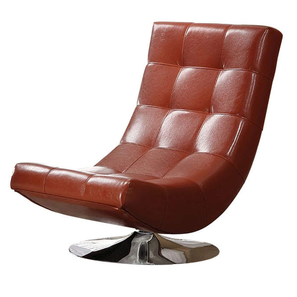 Trinidad Contemporary Swivel Chair, Mahogany Red