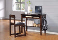 Living Room Furniture Sets Vester Desk & Chair, Black & Espresso, 2 Piece Pack Benzara