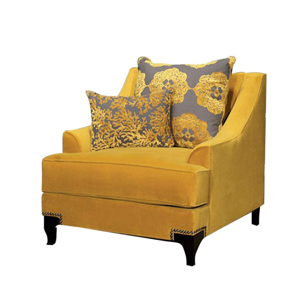 Living Room Furniture Sets Viscontti Traditional Chair, Gold Finish Benzara