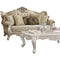 Traditional Style Wooden Sofa with 7 Pillows, Beige