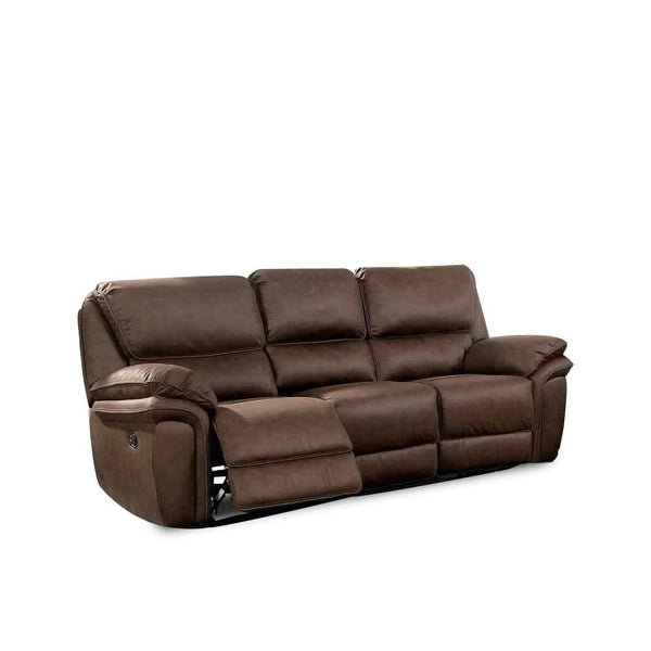 Transitional Style Double Recliner Sofa, With Center Console and Cupholder, Brown