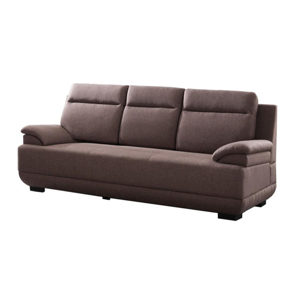 Transitional Style Fabric Upholstered Sofa, Dark Brown