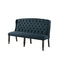 Living Room Furniture Tufted High Back 3-Seater Love Seat Bench With Nailhead Trims, Blue Benzara