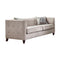 Living Room Furniture Vintage Style Fabric and Wood Sofa with 2 Pillows, Gray Benzara