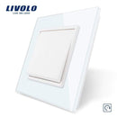Livolo Manufacturer EU standard Luxury 4 colors crystal glass panel,1way Push Reset switch,restore switches,no logo AExp