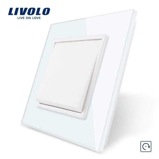 Livolo Manufacturer EU standard Luxury 4 colors crystal glass panel,1way Push Reset switch,restore switches,no logo AExp