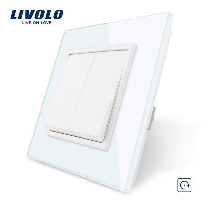 Livolo Manufacturer EU standard Luxury 4 colors crystal glass panel,1way Push Reset switch,restore switches,no logo AExp