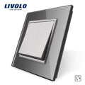 Livolo Manufacturer EU standard Luxury 4 colors crystal glass panel,1way Push Reset switch,restore switches,no logo JadeMoghul Inc. 
